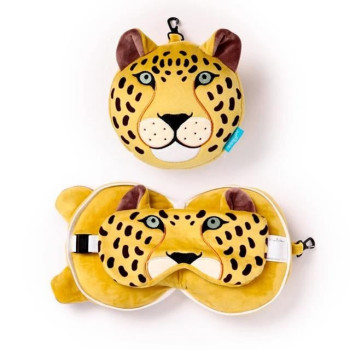 Relaxeazzz Leopard Plush Seyahat Yastığı ve Göz Bandı Relaxeazzz Leopard Plush Seyahat Yastığı ve Göz Bandı
