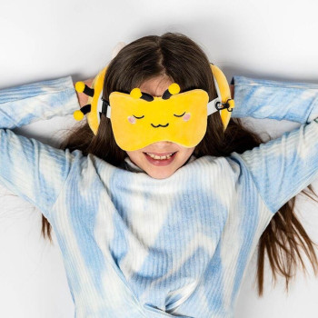 Relaxeazzz Adorabugs Bee Plush Seyahat Yastığı ve Göz Bandı Relaxeazzz Adorabugs Bee Plush Seyahat Yastığı ve Göz Bandı