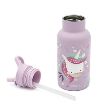 SASSI - Pipetli Çelik Termos - Sevimli Unicorn