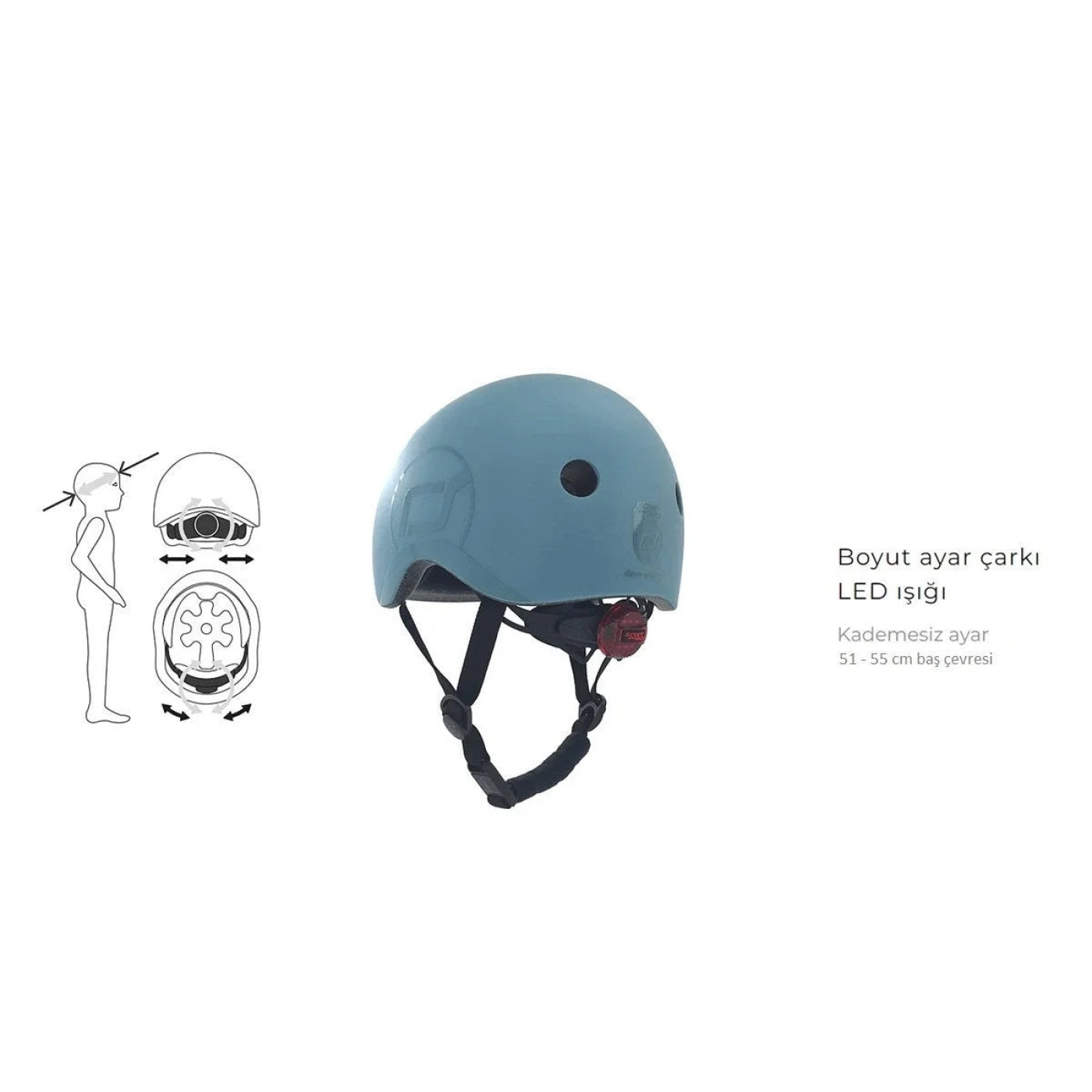 Scoot and Ride Helmet Çocuk Kaskı S-M Petrol Mavisi