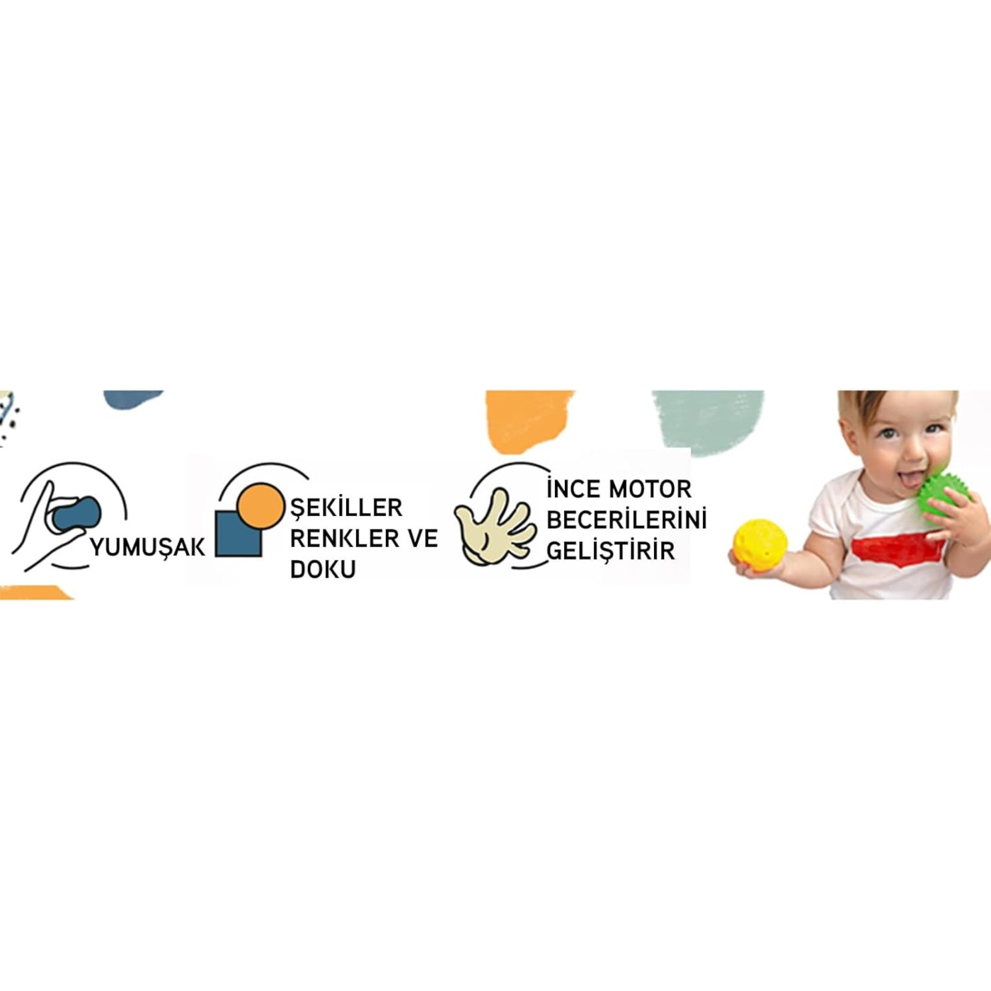 Sensory Duyusal Bebek Topları: 6'lı set