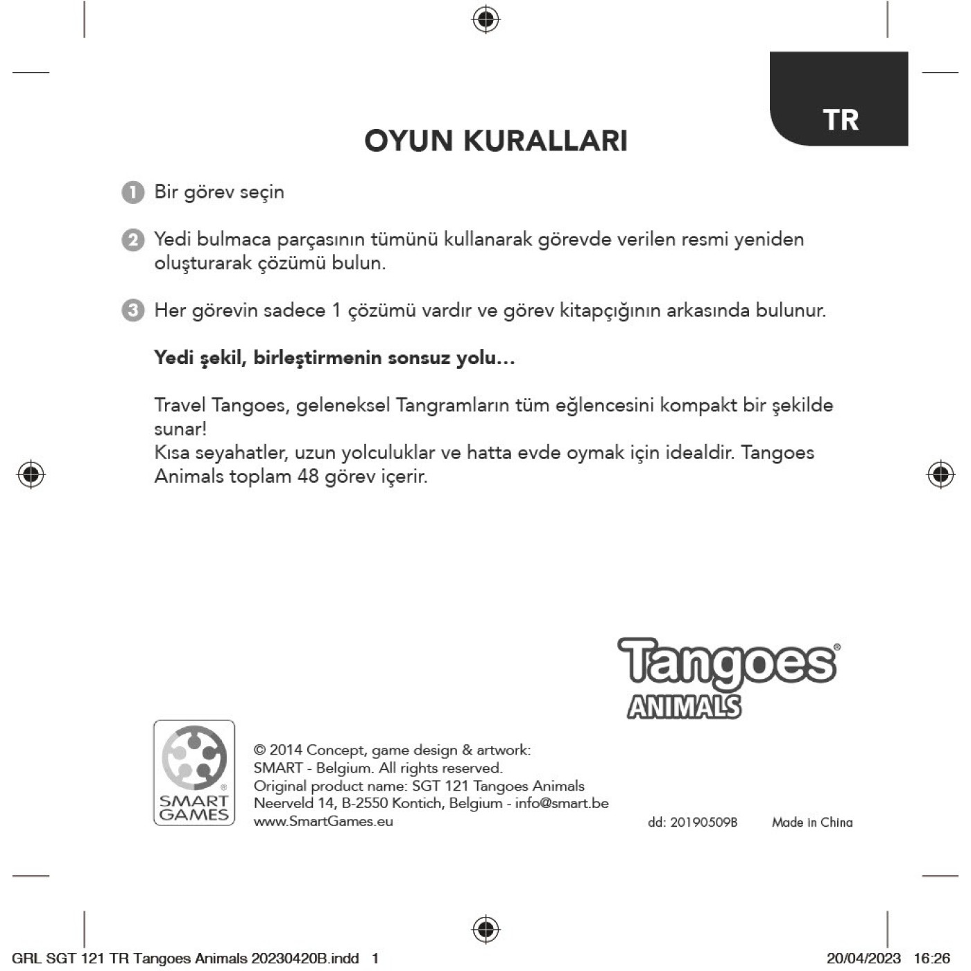Smart Games Tangoes Animals - 5414301518013 Smart Games Tangoes Animals - ST00877 - 5414301518013