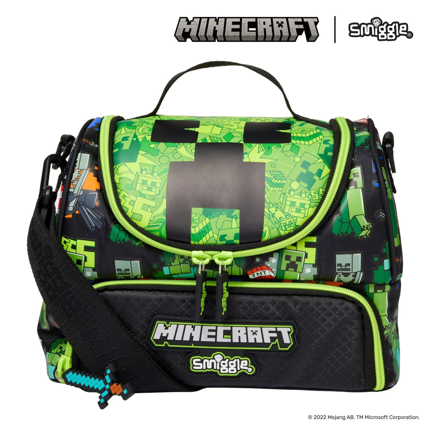 Smiggle - Minecraft Çift Katlı Askılı Beslenme Çantası - ST01222 - 9332934353299