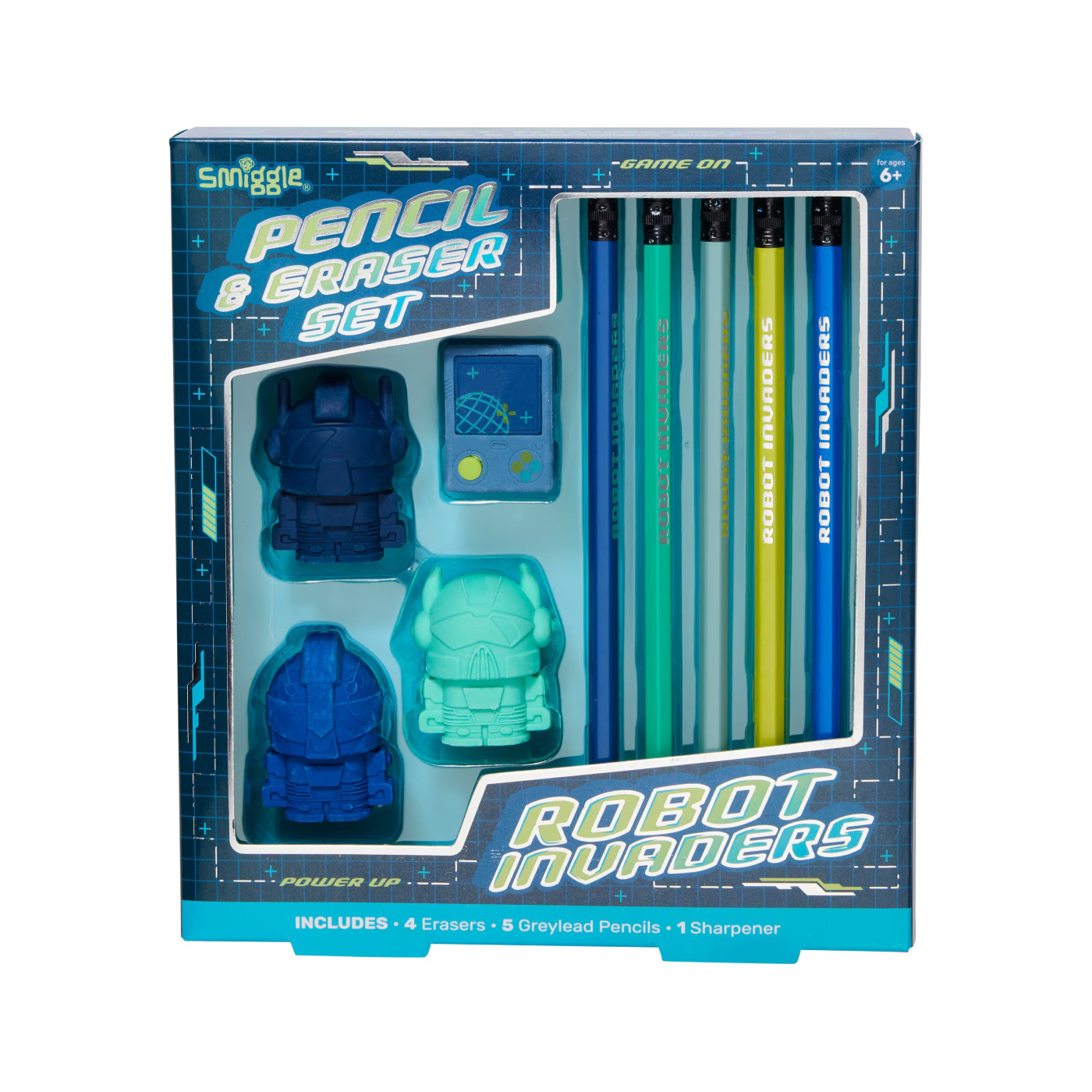 Smiggle - Vision Silgi ve Kalem Seti Robot - ST01227 - 9332934391017