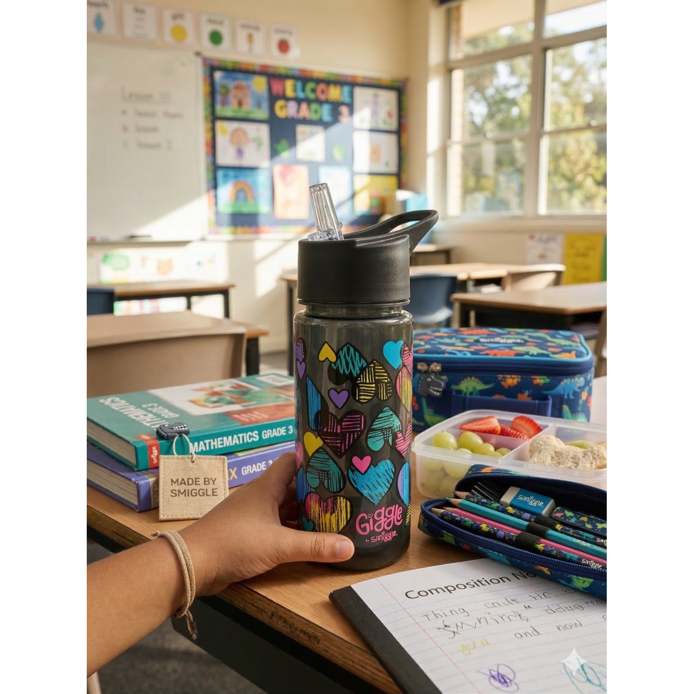 Smiggle - Giggle 450 Ml Bpasız Pipetli Suluk