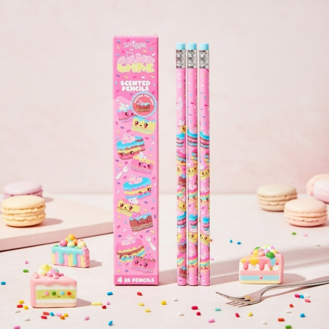 Smiggle - Pasta Kokulu 4lü Kurşun Kalem Seti