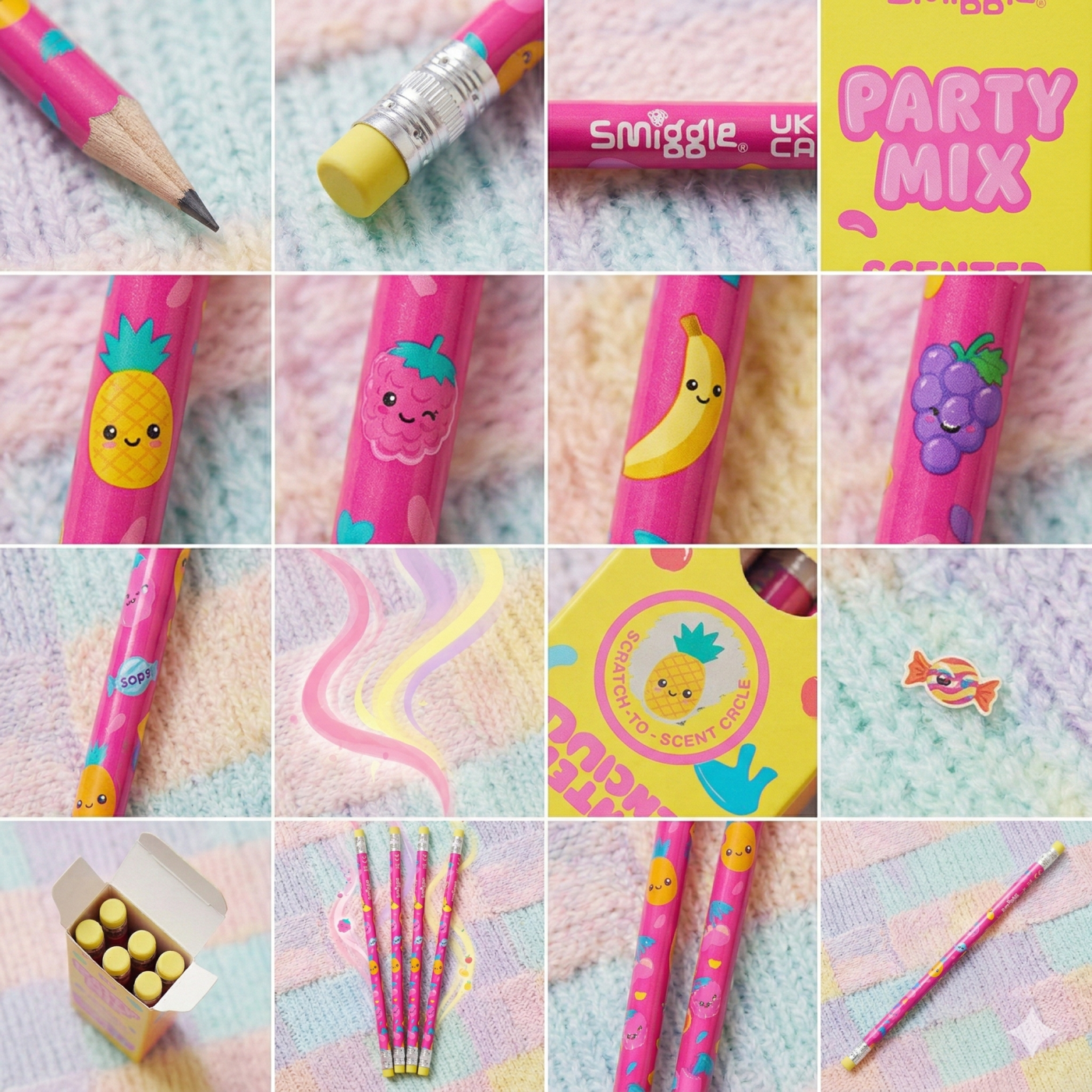 Smiggle - Meyve Kokulu 4lü Kurşun Kalem Seti