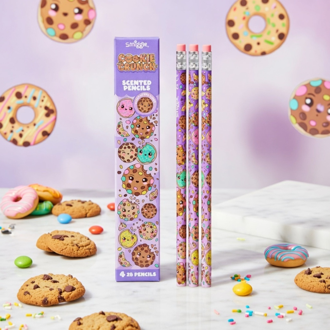 Smiggle - Kurabiye Kokulu 4lü Kurşun Kalem Seti