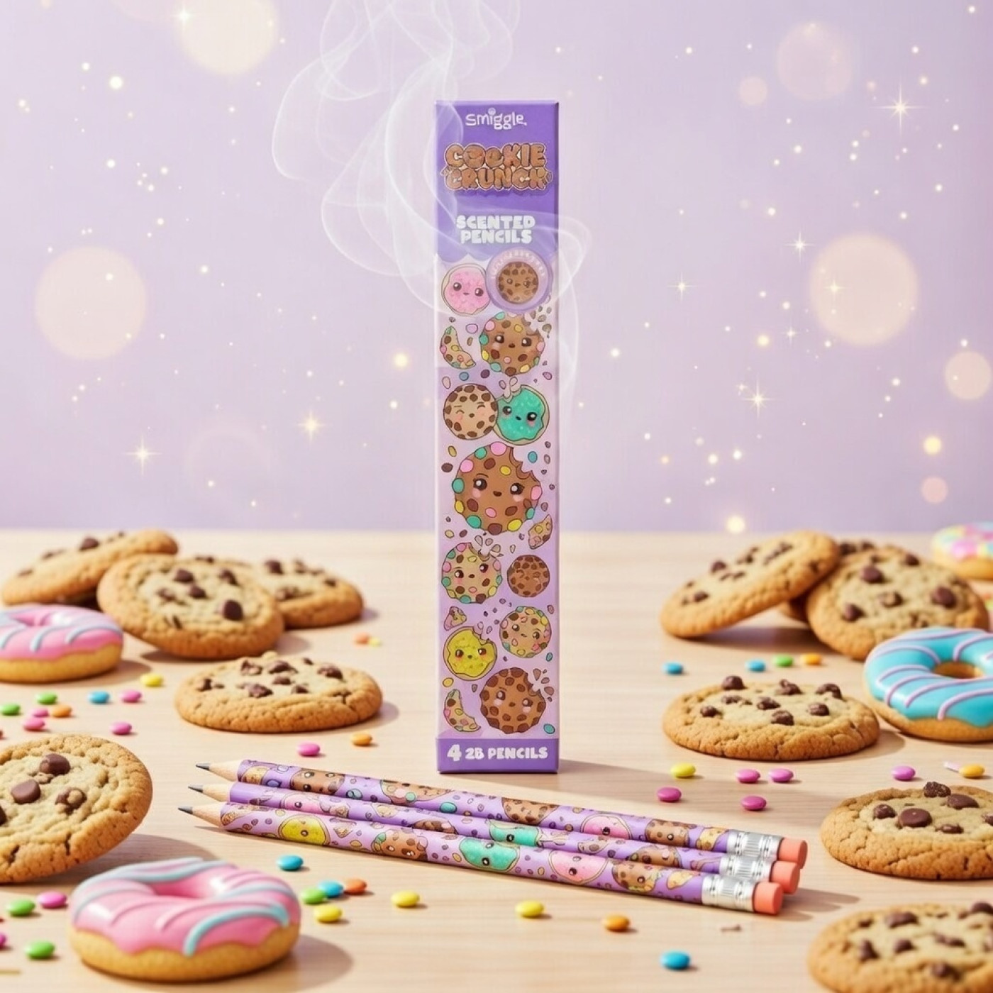 Smiggle - Kurabiye Kokulu 4lü Kurşun Kalem Seti