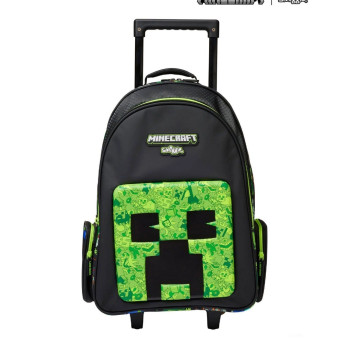Smiggle - Minecraft Çekçekli Işıklı Tekerlekli Çanta Smiggle - Minecraft Çekçekli Işıklı Tekerlekli Çanta