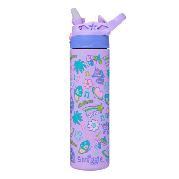 Smiggle - All Stars 520ML Otomatik Gizli Pipetli Çelik Matara