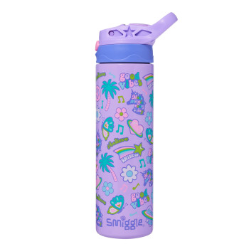 Smiggle - All Stars 520ML Otomatik Gizli Pipetli Çelik Matara