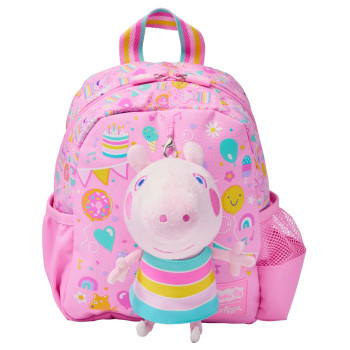 Smiggle - Peppa Pig Çıkarılabilir Oyuncaklı Kreş Okul Sırt Çantası
