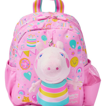 Smiggle - Peppa Pig Çıkarılabilir Oyuncaklı Kreş Okul Sırt Çantası