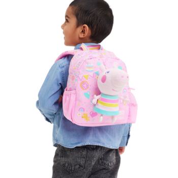 Smiggle - Peppa Pig Çıkarılabilir Oyuncaklı Kreş Okul Sırt Çantası