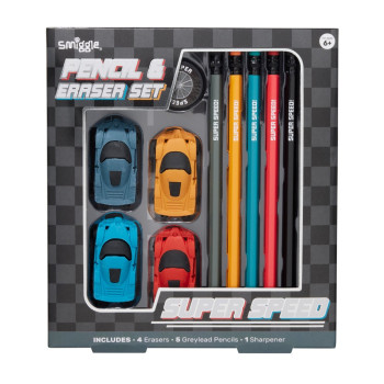 Smiggle - Super Yarış Kalem Ve Silgi Seti Smiggle - Super Yarış Kalem Ve Silgi Seti