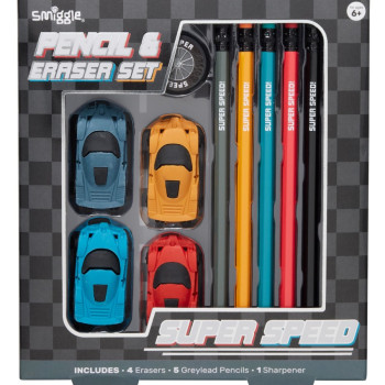 Smiggle - Super Yarış Kalem Ve Silgi Seti