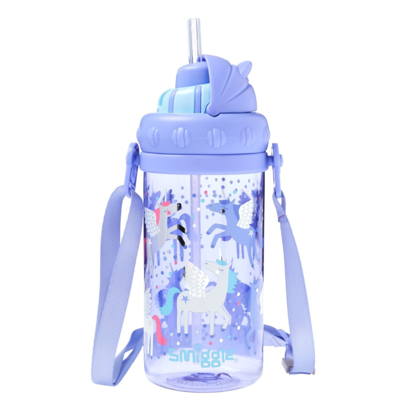 Smiggle - Up & Down Askılı Pipetli 400ML BPA İçermeyen Suluk - 8684798570550 - 8684798570550