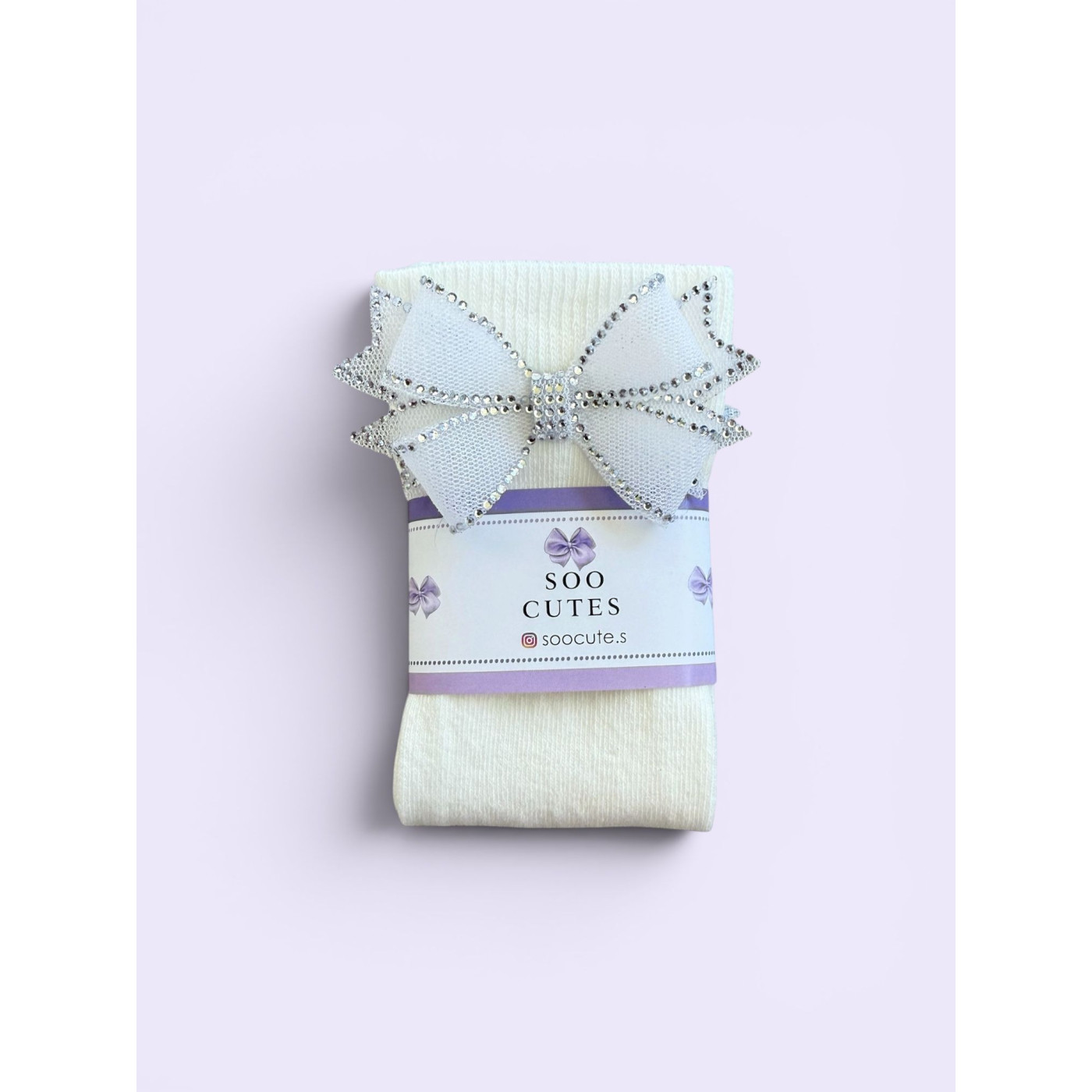 Soo Cutes Diamond Bow Socks / 31-34 Numara