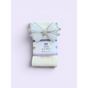 Soo Cutes Diamond Bow Socks / 31-34 Numara