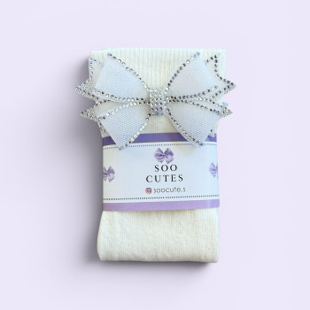 Soo Cutes Diamond Bow Socks / 31-34 Numara