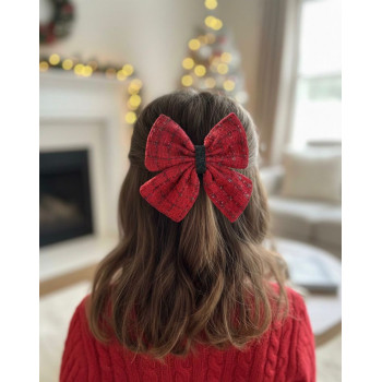 Soo Cutes Red Tweed Bow