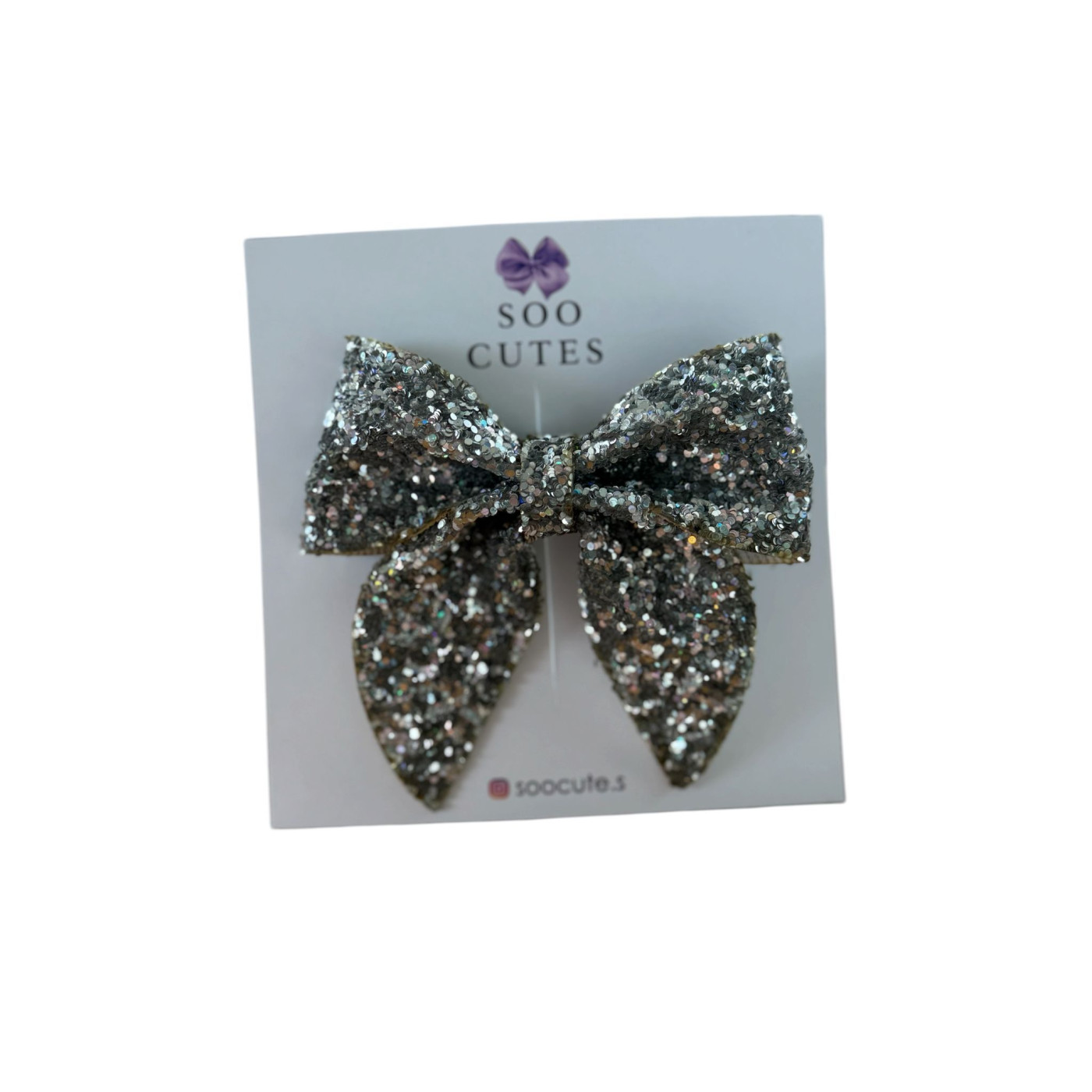Soo Cutes Silver Glam Bow