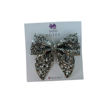 Soo Cutes Silver Glam Bow