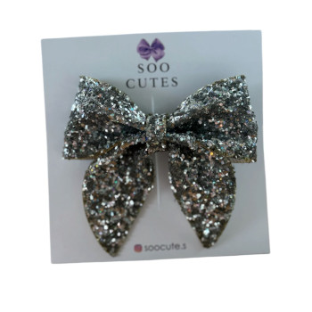 Soo Cutes Silver Glam Bow