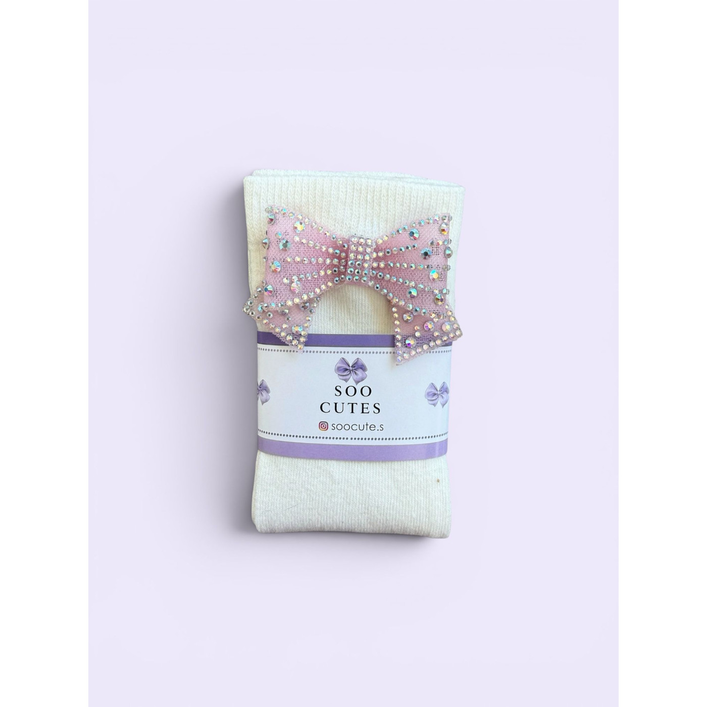 Soo Cutes Pink Bow Socks / 31-34 Numara
