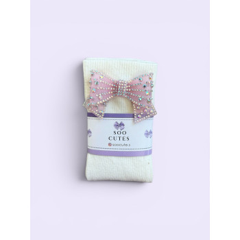 Soo Cutes Pink Bow Socks / 31-34 Numara