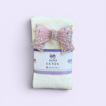Soo Cutes Pink Bow Socks / 31-34 Numara
