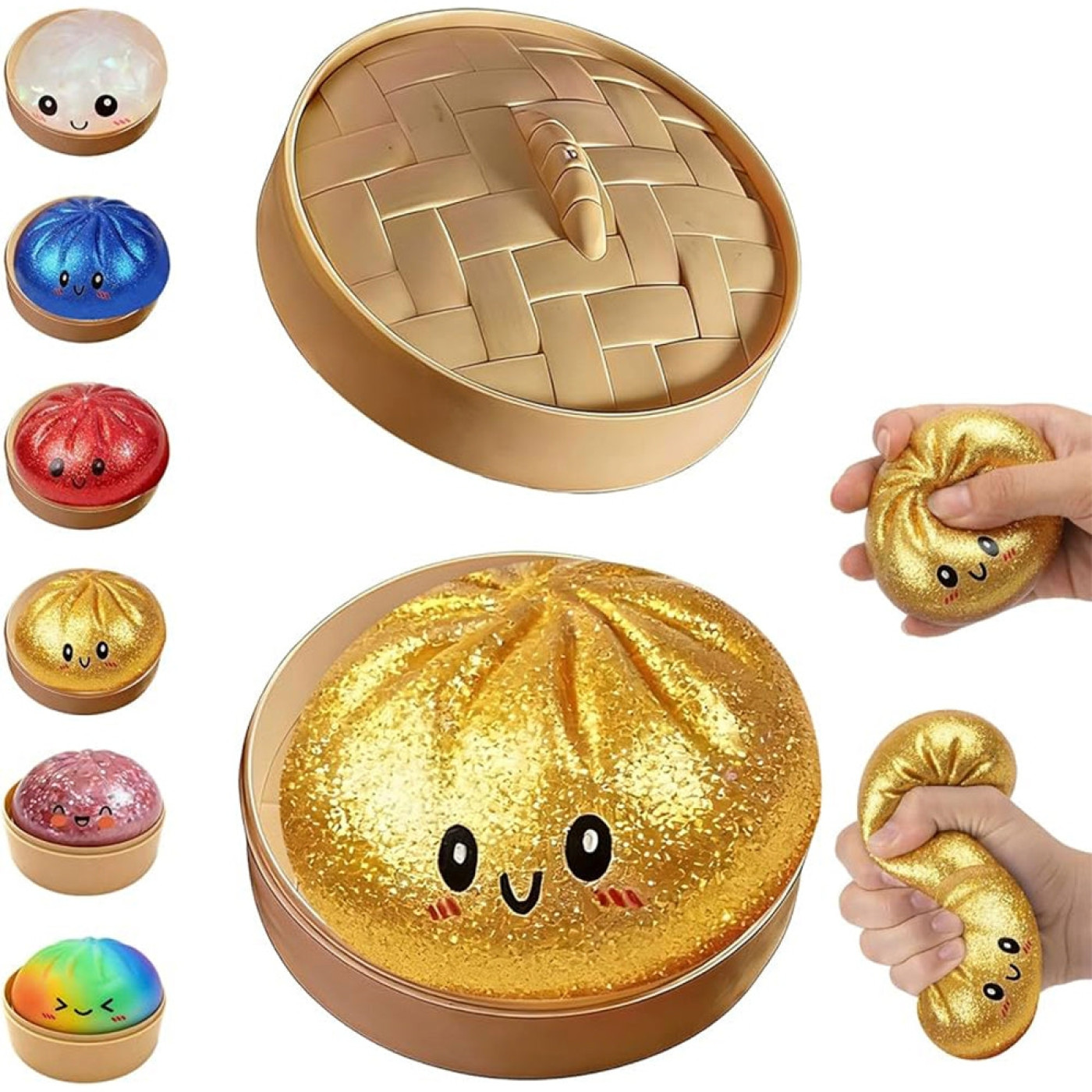 Squishy Rainbow Mystery Glitter Bun Dumpling Sürpriz Paket