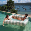 Sunnylife Çift Kişilik Soft Yeşil Çizgili  Havuz Yatağı Simidi - S41DHWHT - 9339296066935