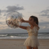 3D Inflatable Beach Ball Cotton Candy Glitter - S51BBBPK - 9339296069271