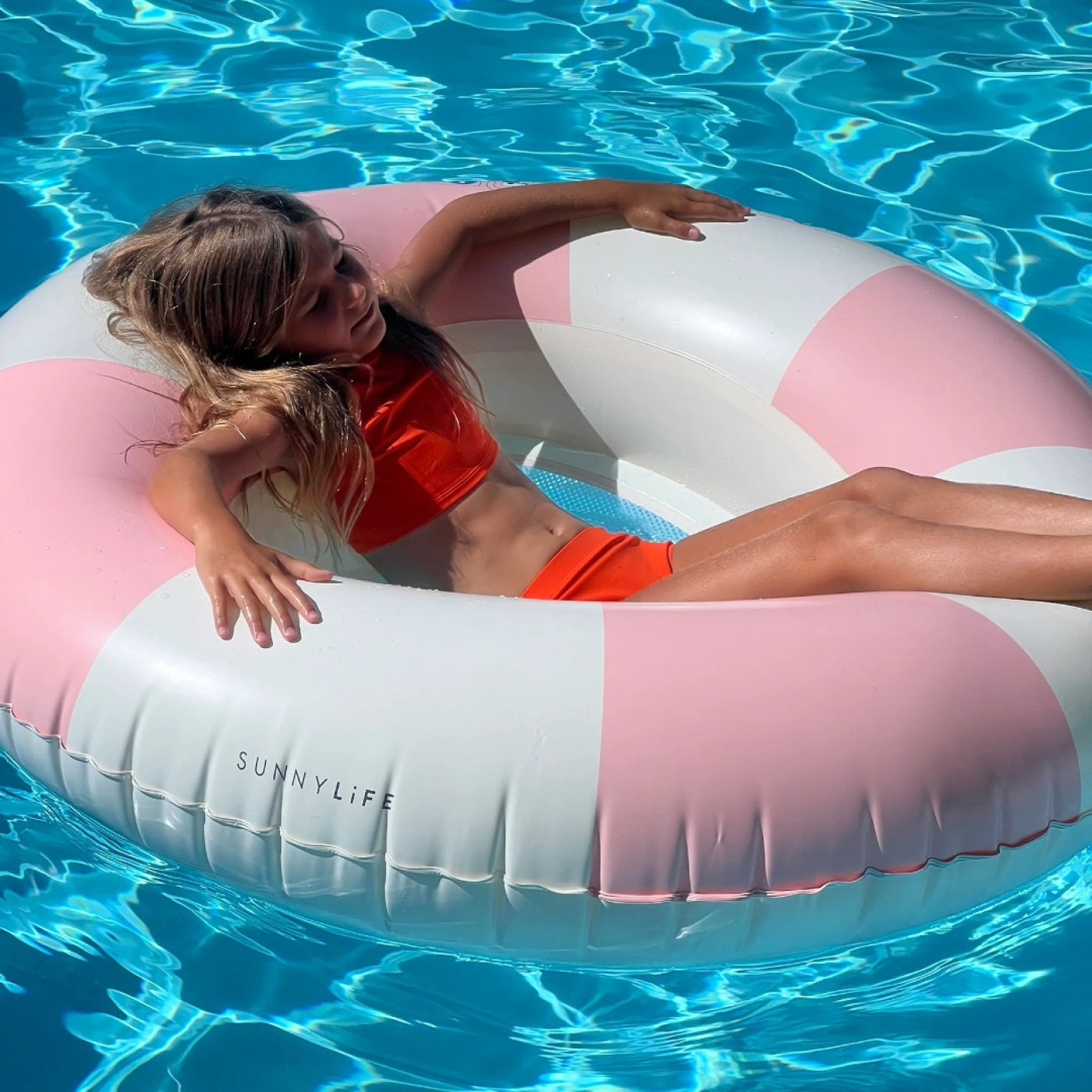 Luxe Tube Pool Ring Stole My Heart Pink Stripe - 9339296069165 Luxe Tube Pool Ring Stole My Heart Pink Stripe - S51HPRGL - 9339296069165