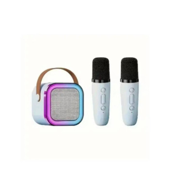 Çift Mikrofonlu Kablolu Karaoke Seti Mavi