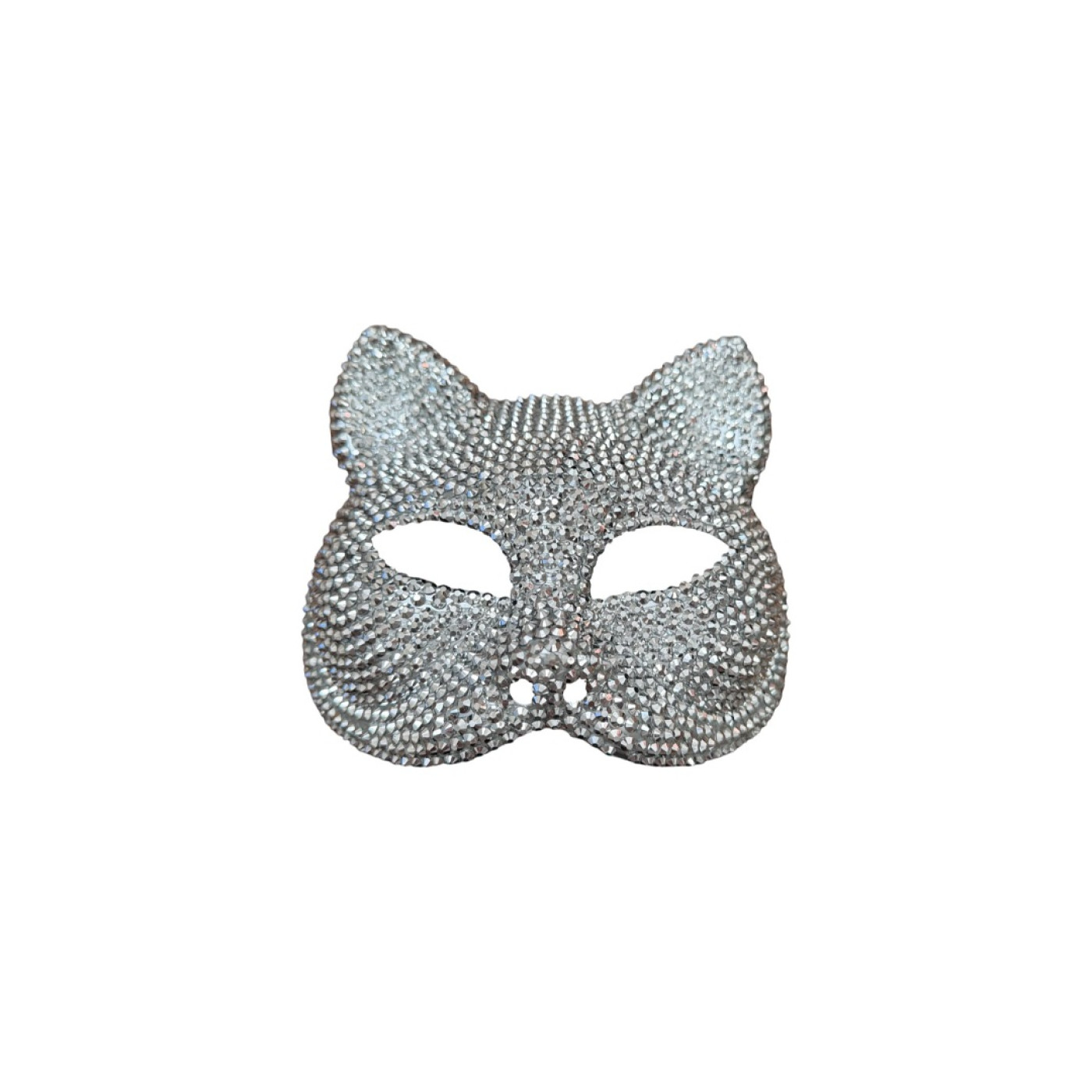TM Taşlı Kedi Maske Beyaz - Halloween Görseli