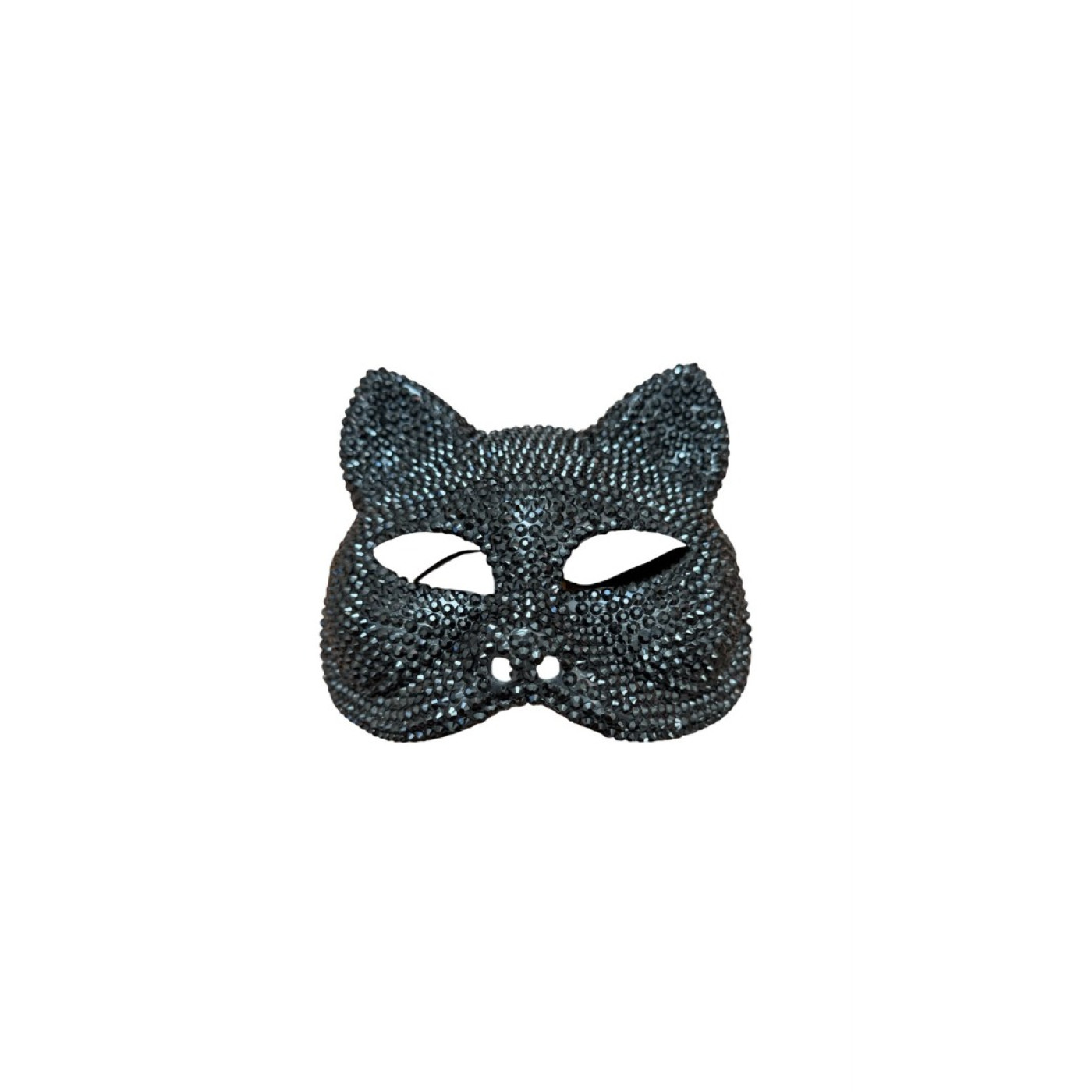 TM Taşlı Kedi Maske Siyah - Halloween Görseli