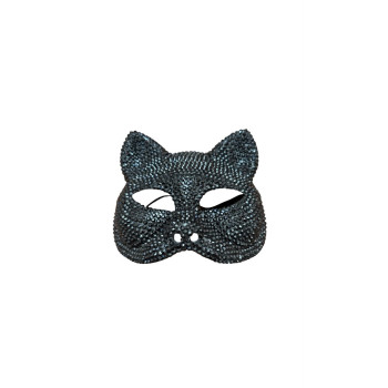 Taşlı Kedi Maske Siyah