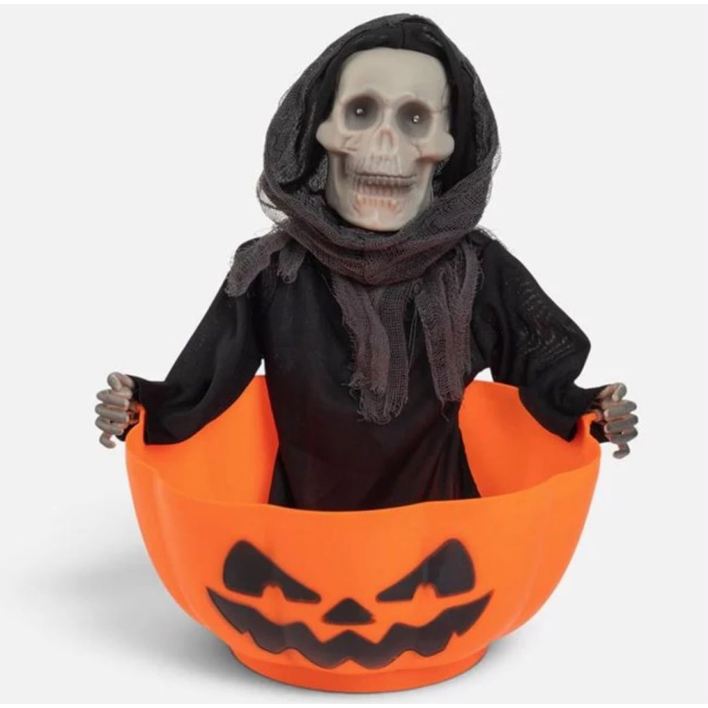 TM Halloween İskeletli Balkabağı Kasesi (Sesli, Hareketli, Işıklı) - Halloween Görseli
