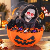 TM Halloween İskeletli Balkabağı Kasesi (Sesli, Hareketli, Işıklı) - Halloween Görseli