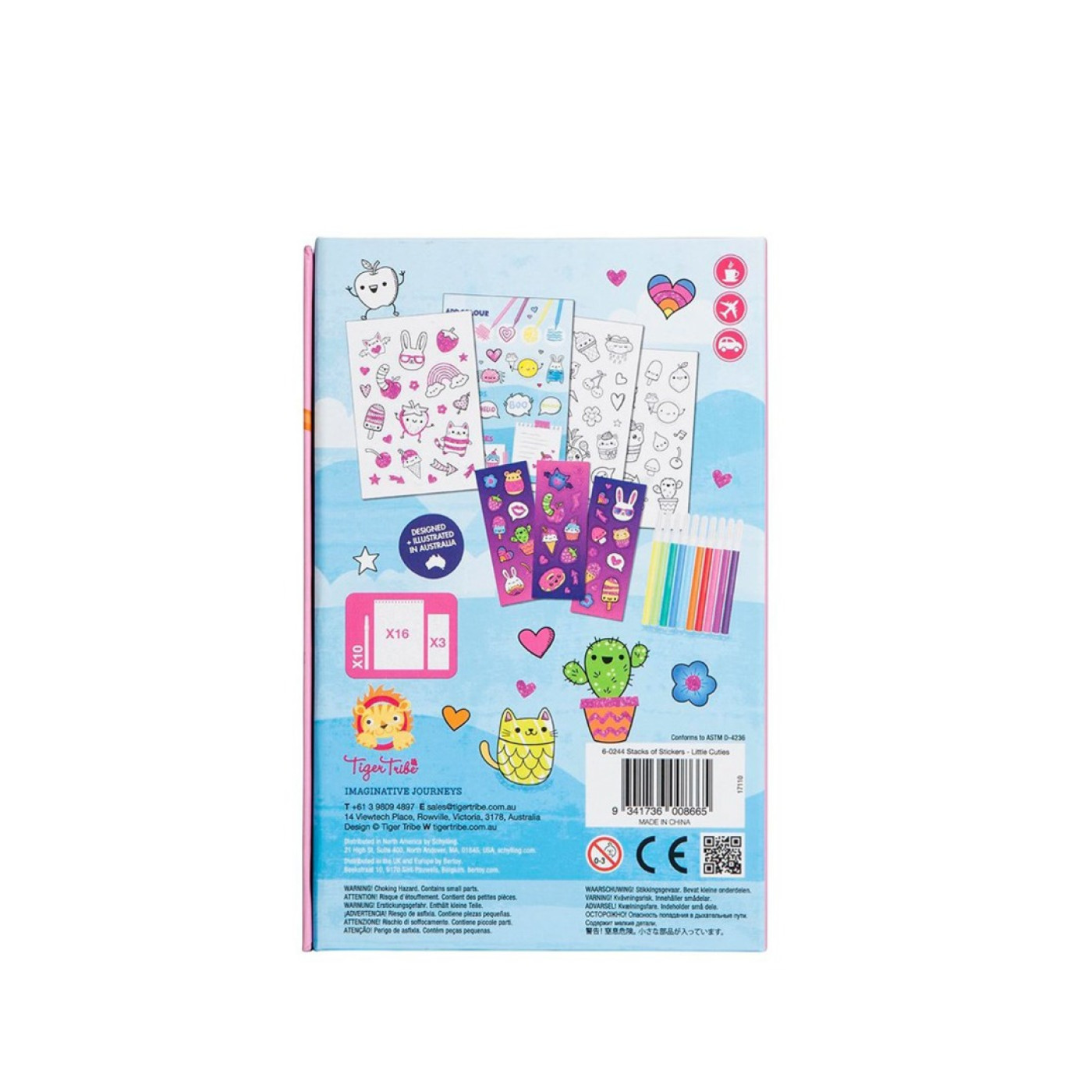 Tiger Tribe - Çıkartmalı Boyama Seti - Little Cuties - 6-0244 - 9341736008665