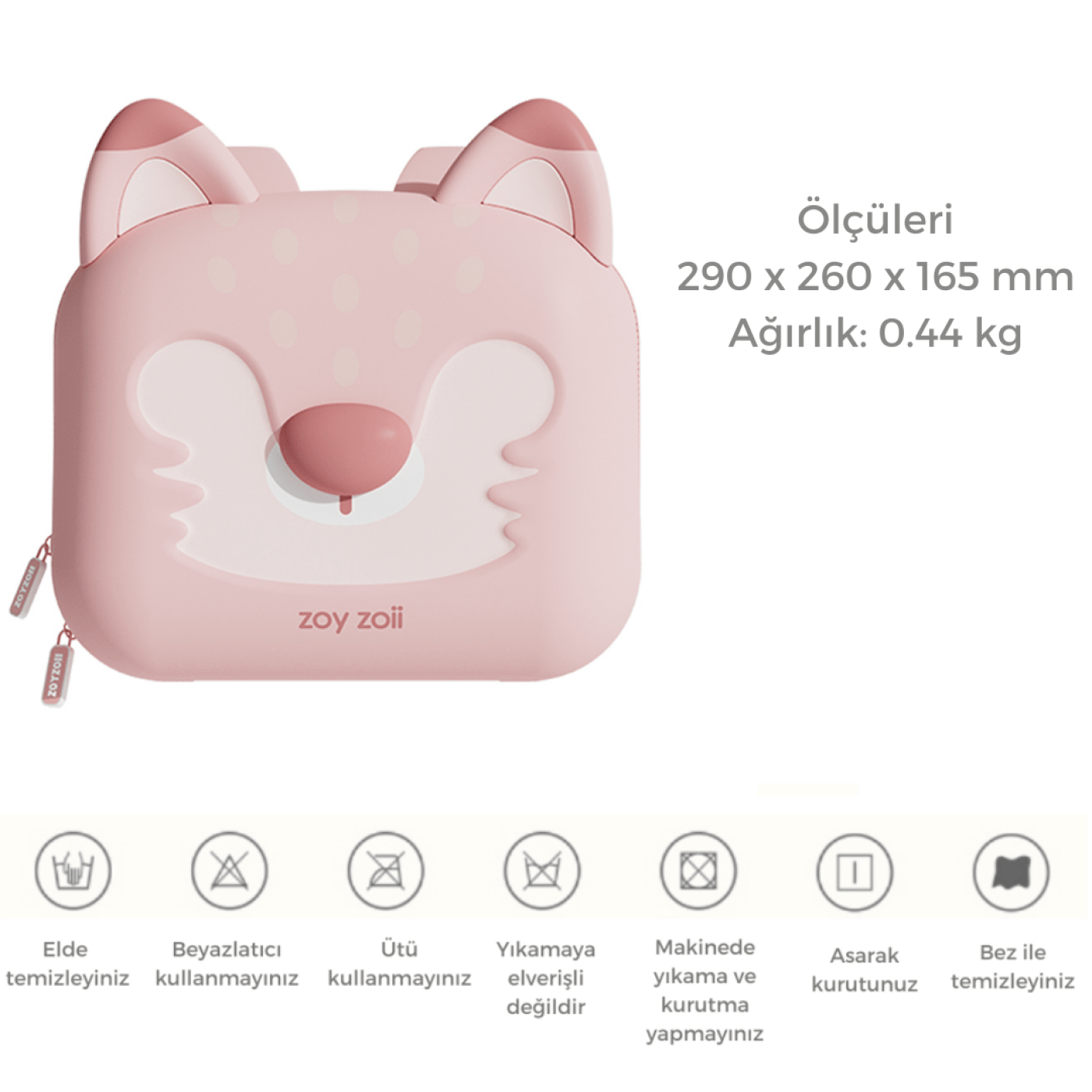 Zoyzoii - Animal Serisi Sırt Çantası / Pink Fox Zoyzoii - Animal Serisi Sırt Çantası / Pink Fox