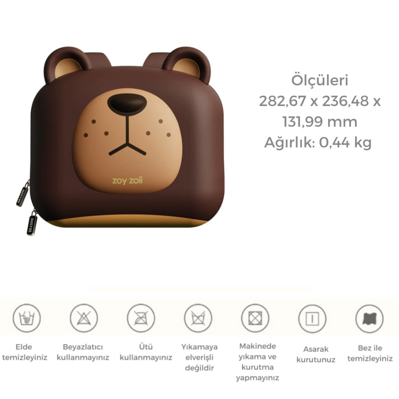 ZOYZOII Forest Serisi Cute Big Brown Sırt Çantası / Bear - B01002 - 8690000005123