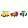 B.Toys 3lü Mini Çek-Bırak Araba Seti - Okul Otobüsü/Yarış Arabası/Polis - BX1657Z - 062243339866