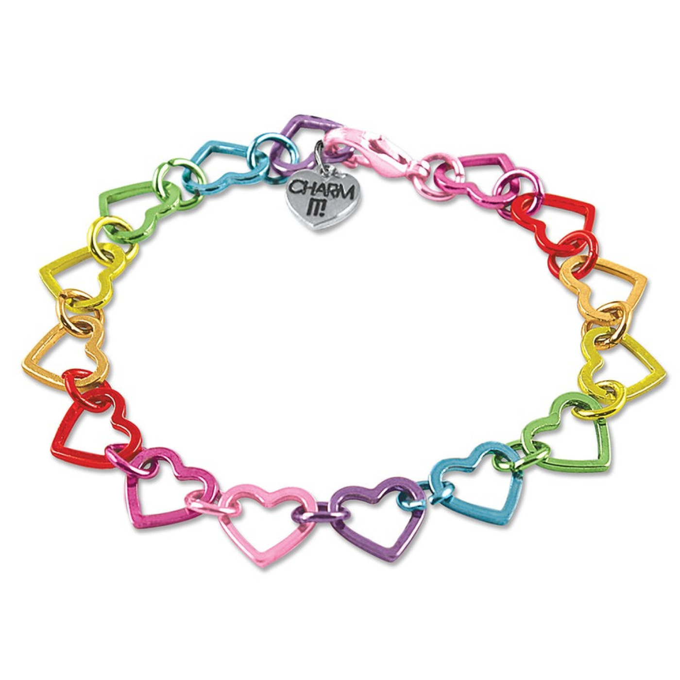 CHARM IT! Rainbow Heart Link Bracelet /Bilezik - CIB923 - 794187061199
