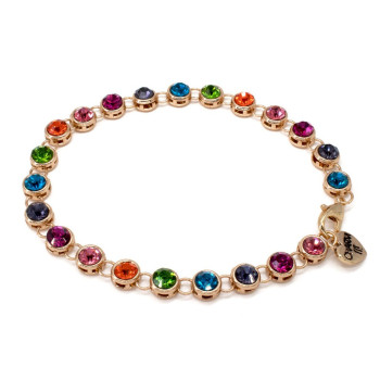 Charm it- Gold Rainbow Rhinestone Bracelet /Taşlı Bilezik