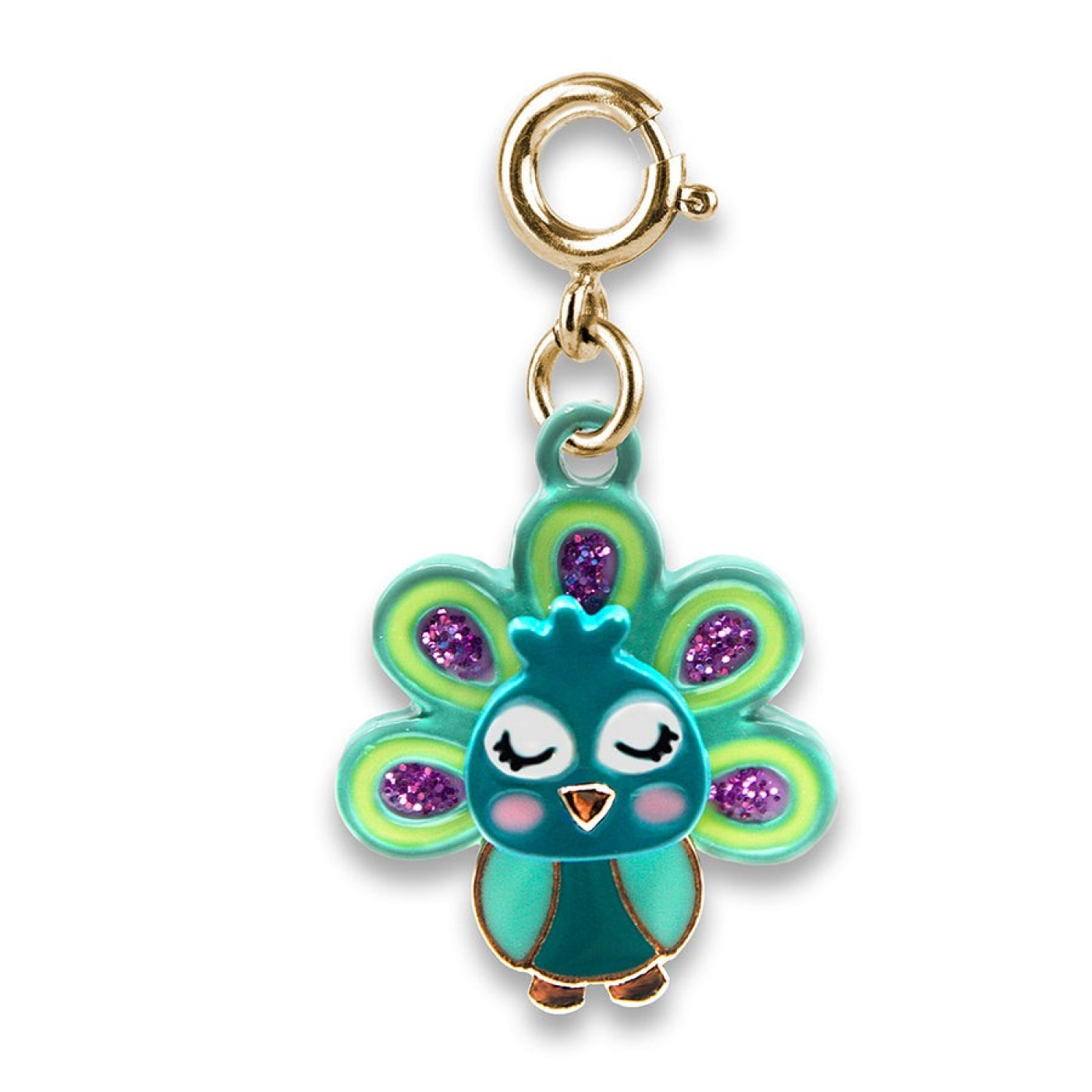 Gold Swivel Peacock Charm - CICC1354 - 794187081029