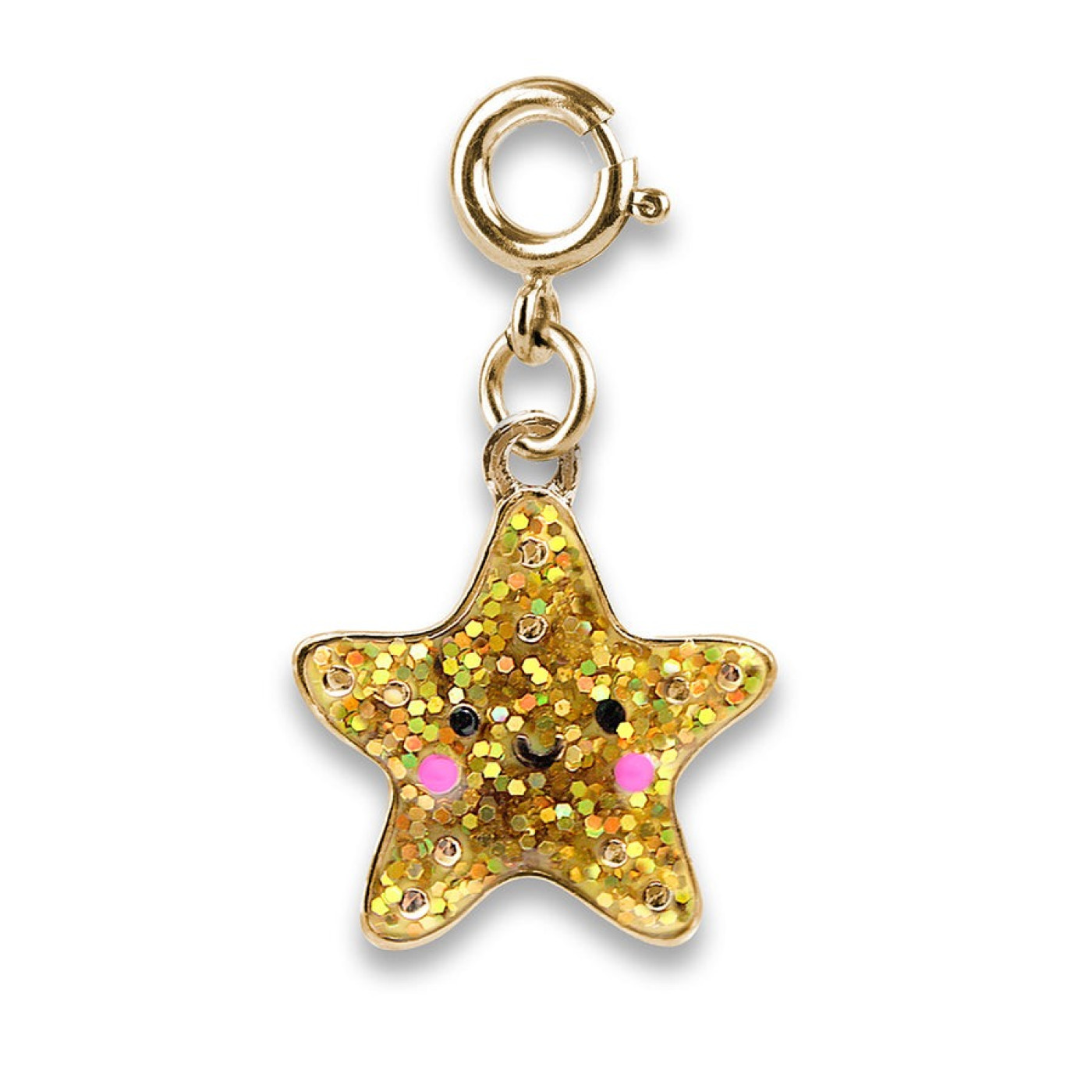 Gold Glitter Starfish Charm - CICC1360 - 794187081081